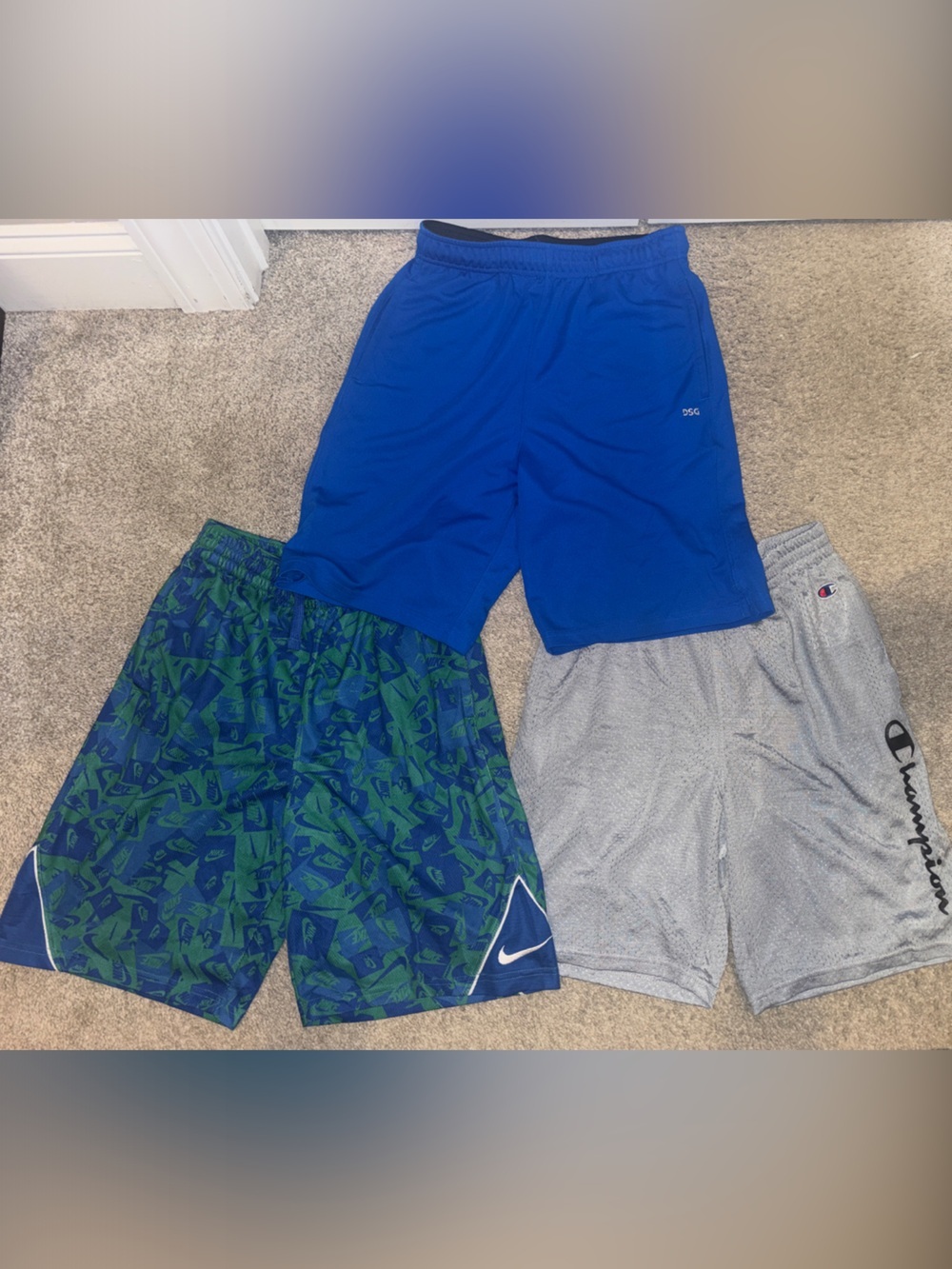 Nike & Champion Athletic Shorts Bundle - Blue, Green, Gray - XL